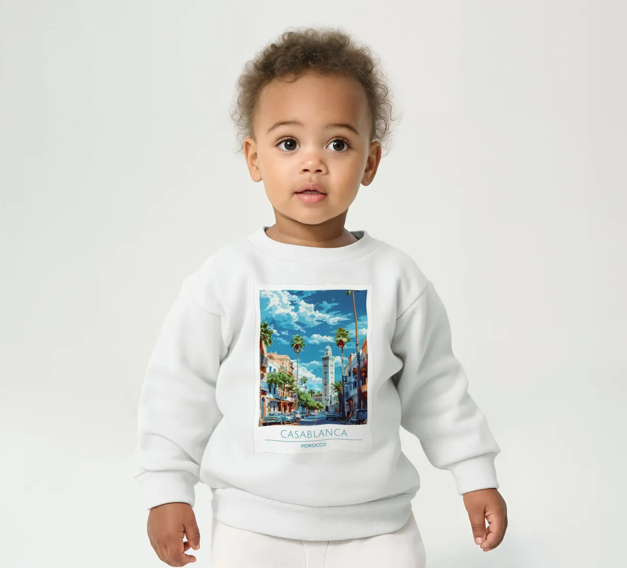 Casablanca Marocco Moschea Poster di viaggio Vintage Art felpa neonato da homdeco
