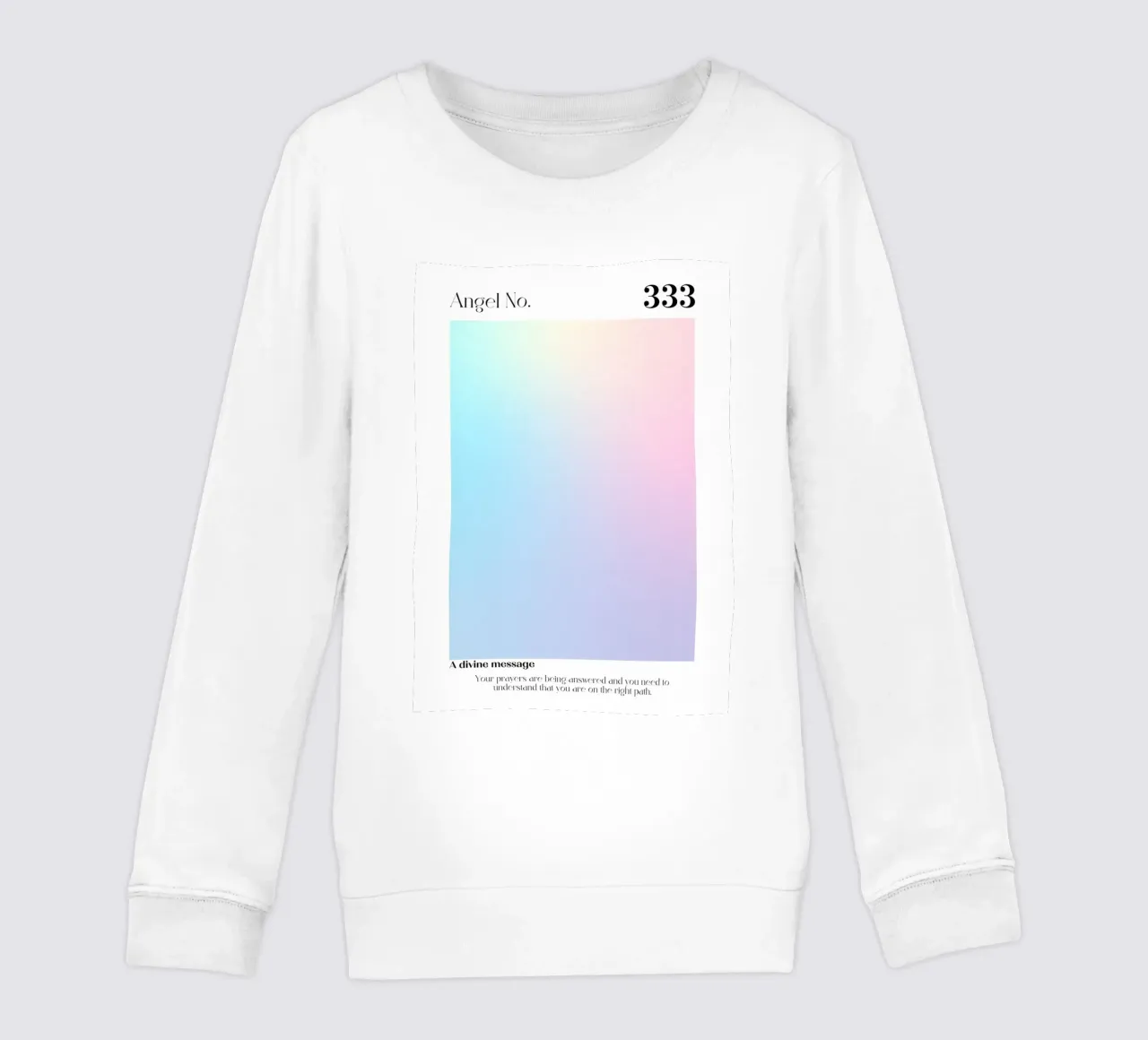 Angelo Numero 333 Aura Gradient Print - Sentiero Divino felpa bambino da homdeco