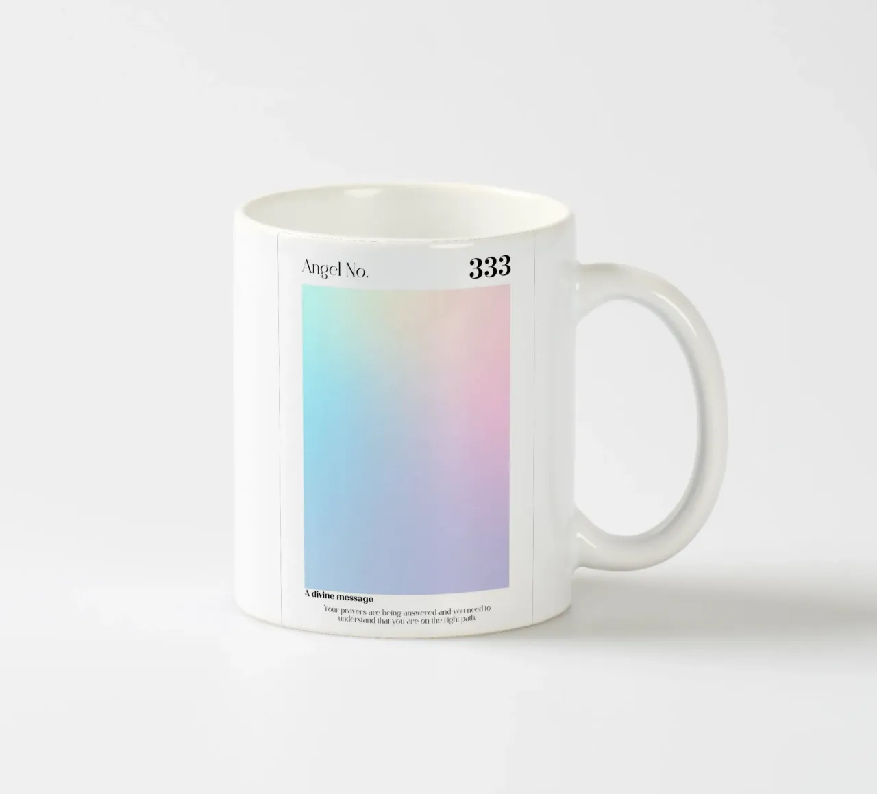 Angelo Numero 333 Aura Gradient Print - Sentiero Divino tazza in ceramica da homdeco