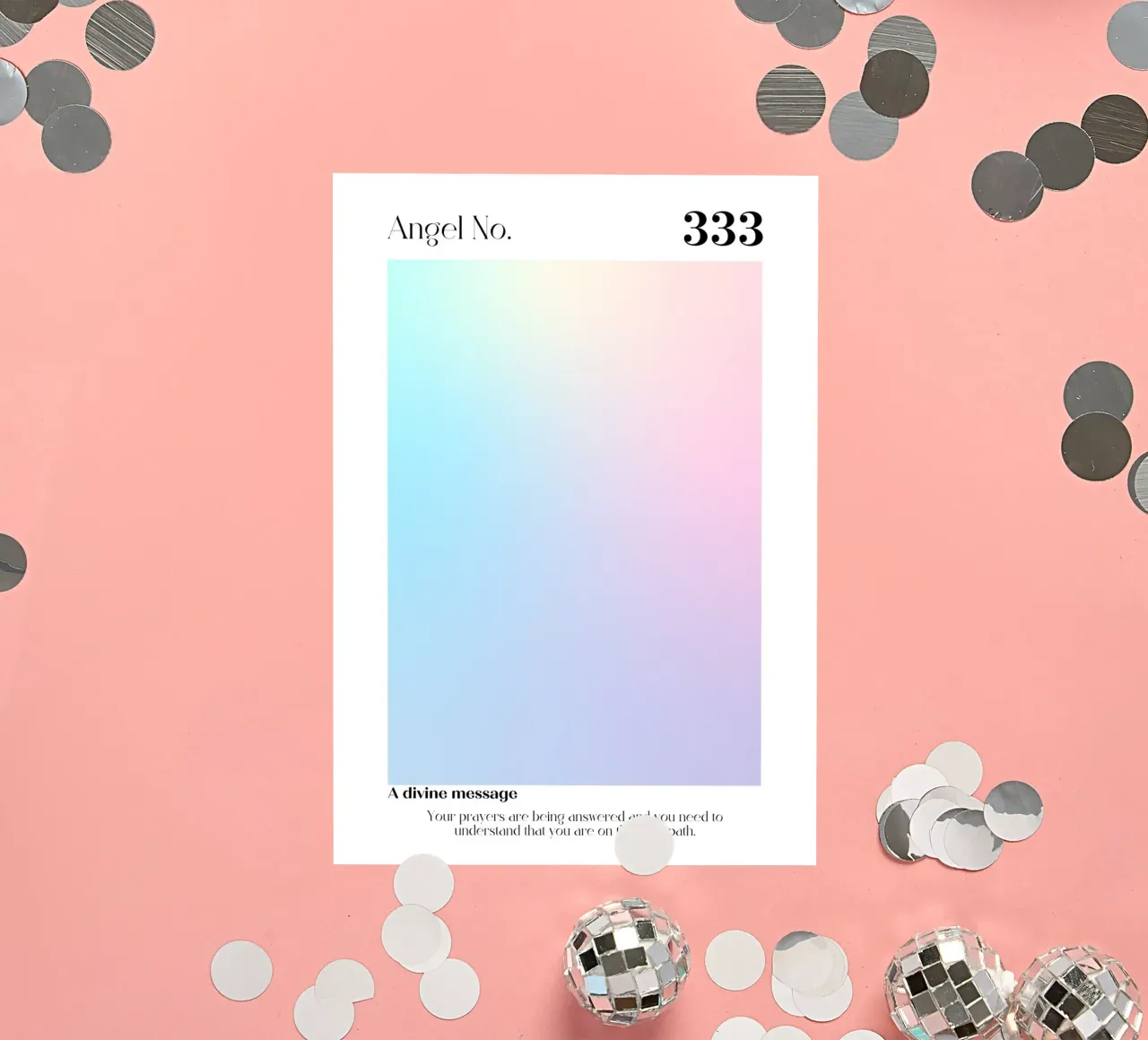 Angelo Numero 333 Aura Gradient Print - Sentiero Divino adesivo da homdeco