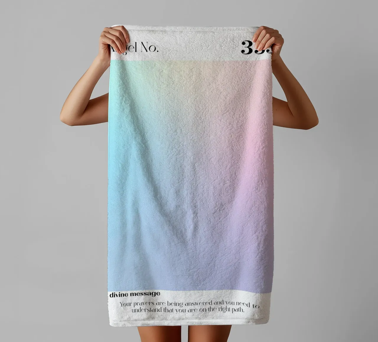Angelo Numero 333 Aura Gradient Print - Sentiero Divino asciugamano da bagno da homdeco