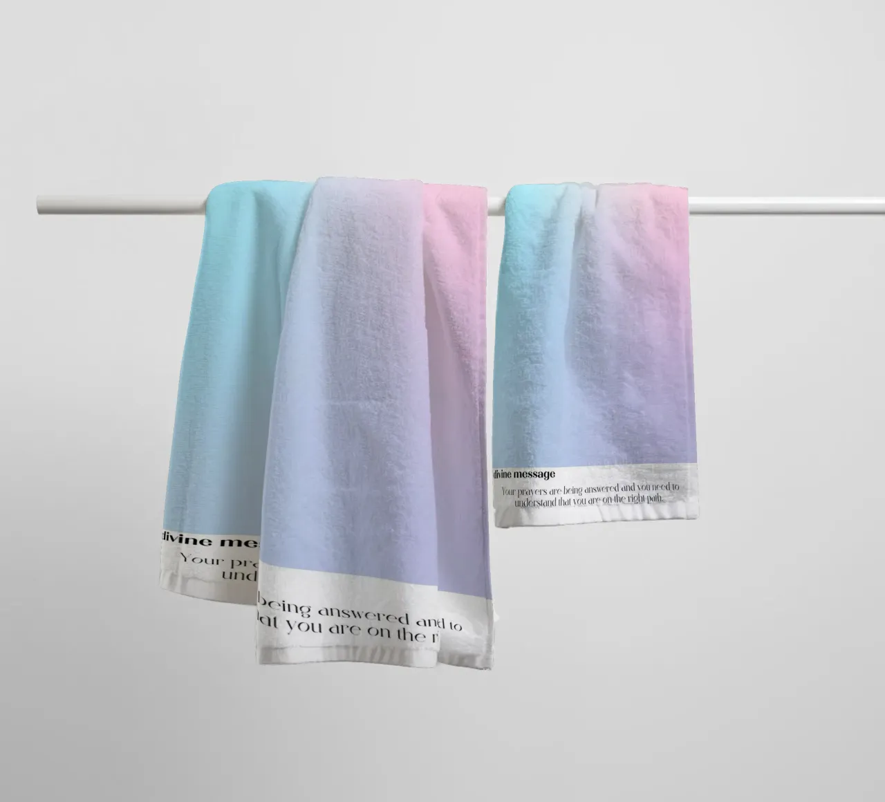 Angelo Numero 333 Aura Gradient Print - Sentiero Divino asciugamano da bagno da homdeco