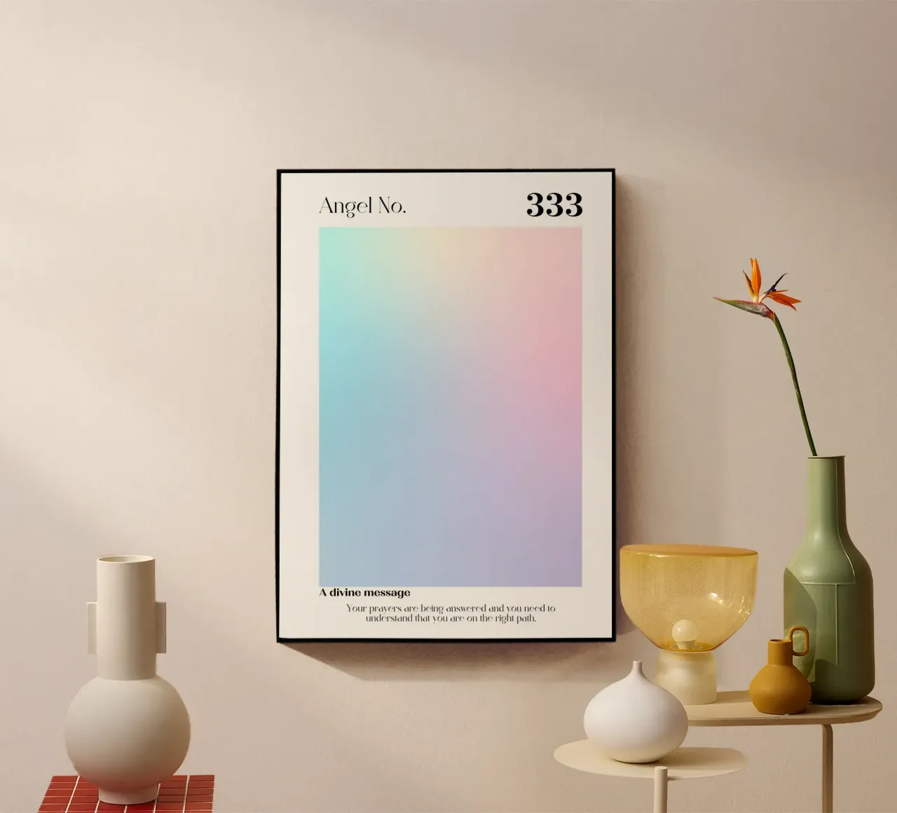 Angelo Numero 333 Aura Gradient Print - Sentiero Divino plexiglass da homdeco