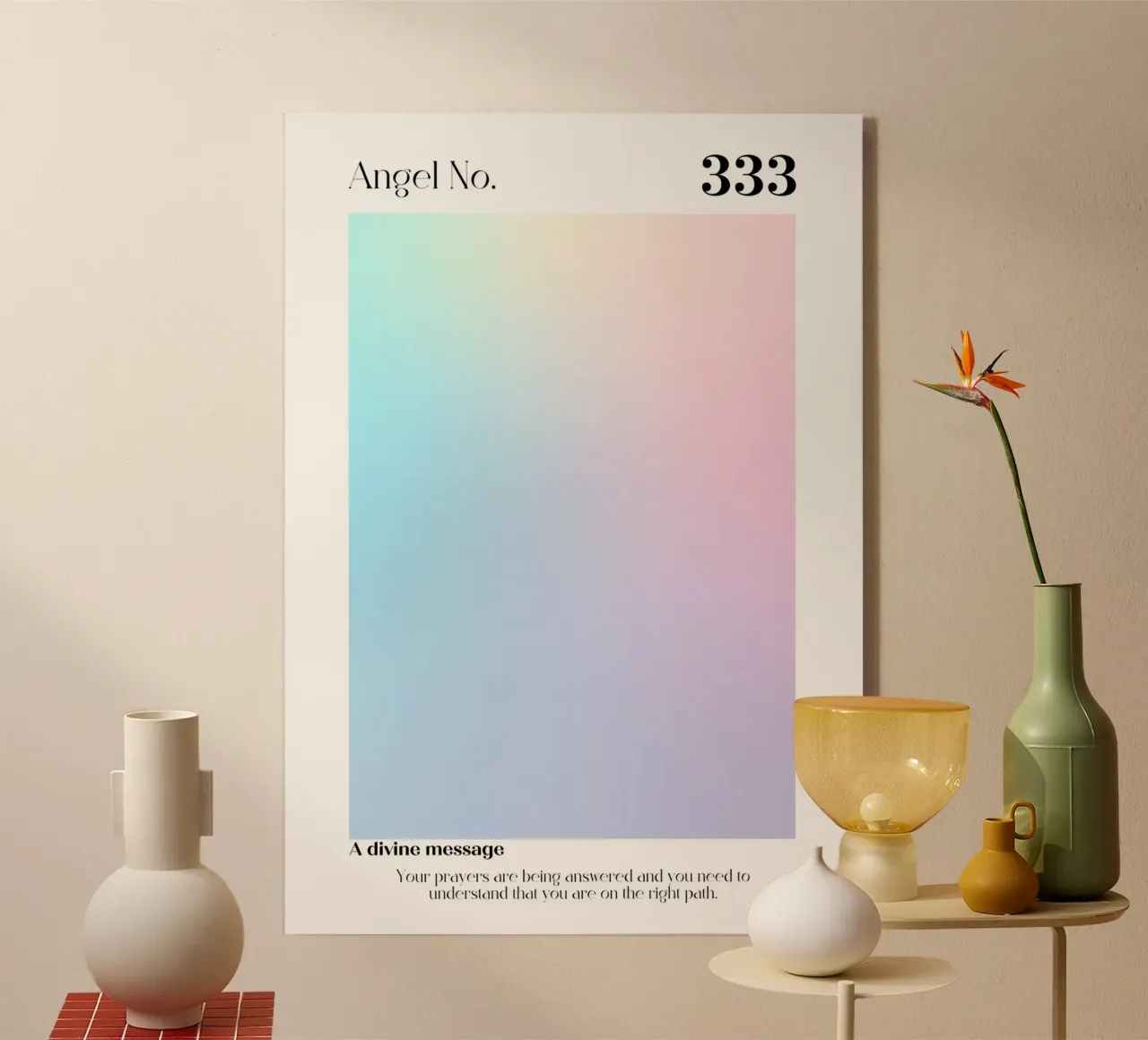 Angelo Numero 333 Aura Gradient Print - Sentiero Divino plexiglass da homdeco