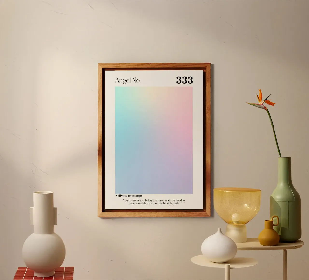 Angelo Numero 333 Aura Gradient Print - Sentiero Divino alluminio dibond da homdeco