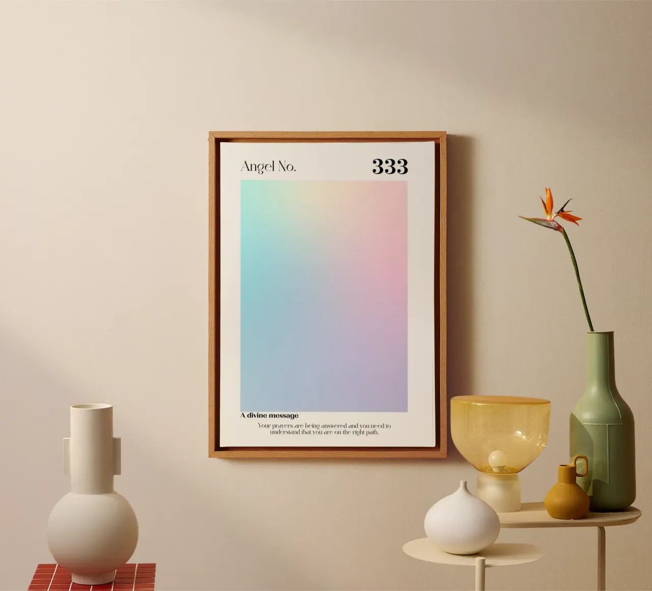 Angel Number 333 Aura Gradient Print - Divine Path canvas by homdeco