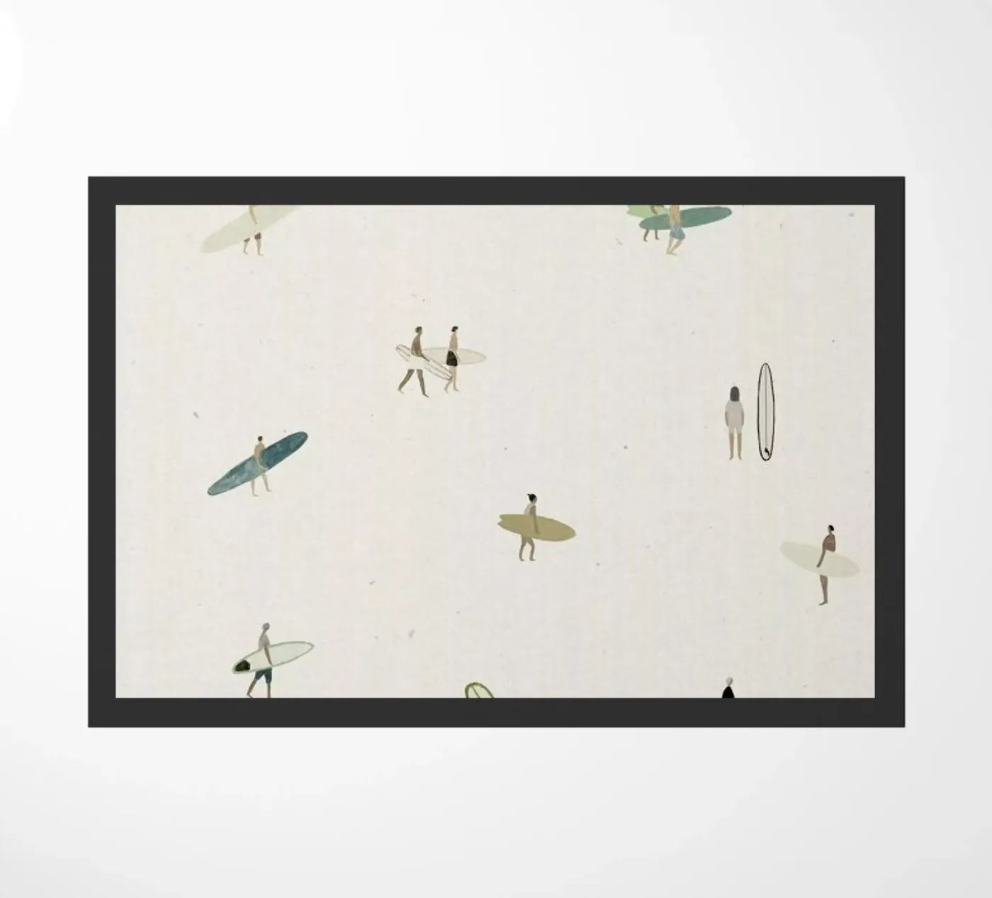 Tiny Surfers doormat by Isabelle Vandeplassche