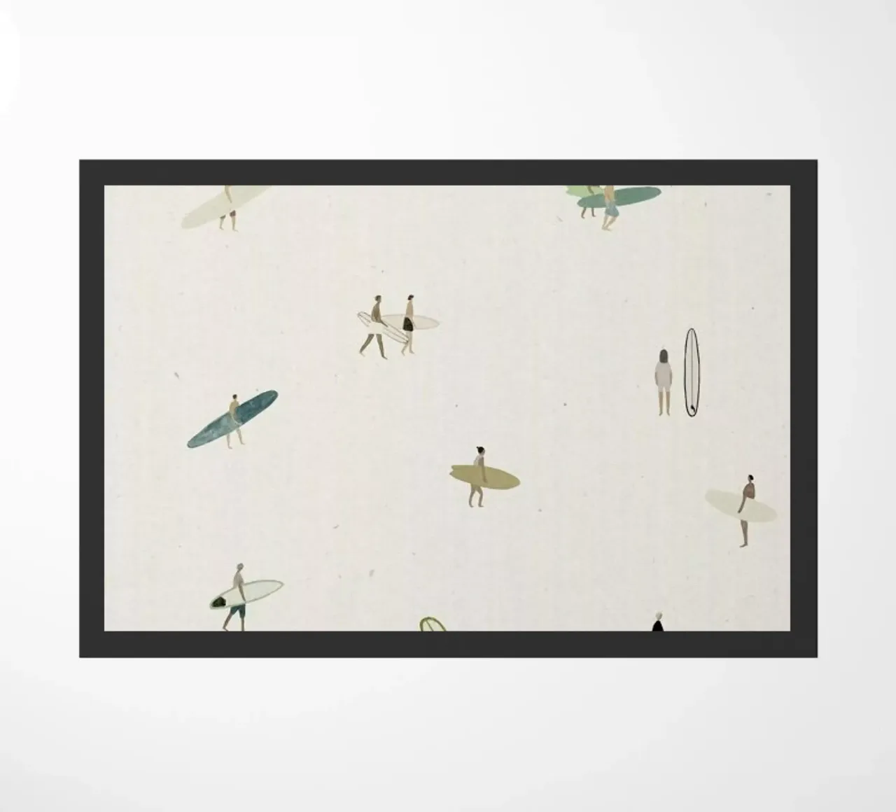 Tiny Surfers doormat by Isabelle Vandeplassche