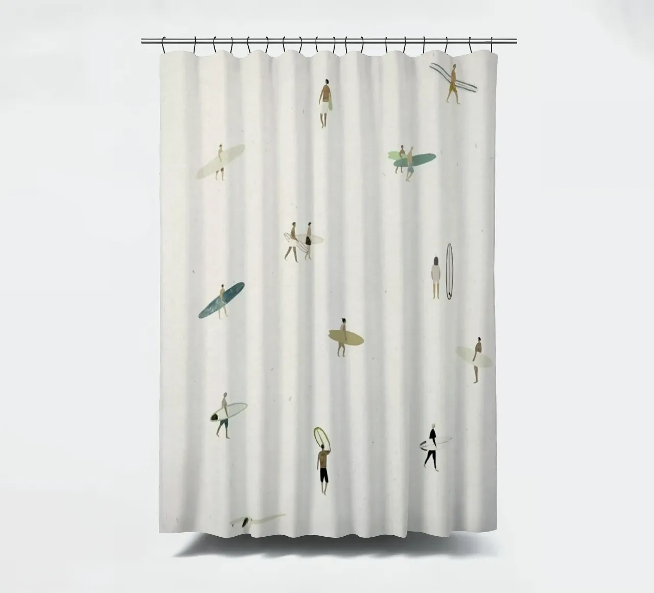 Tiny Surfers shower curtain by Isabelle Vandeplassche