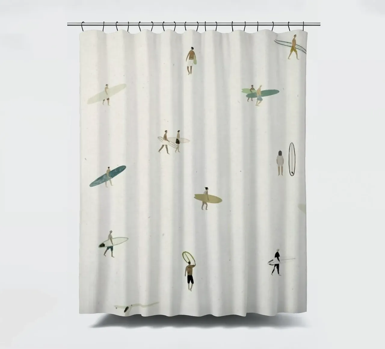 Tiny Surfers shower curtain by Isabelle Vandeplassche