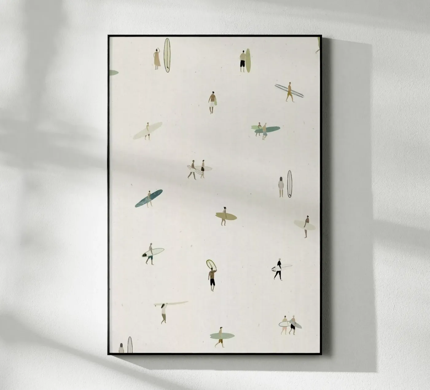 Tiny Surfers acryl van Isabelle Vandeplassche