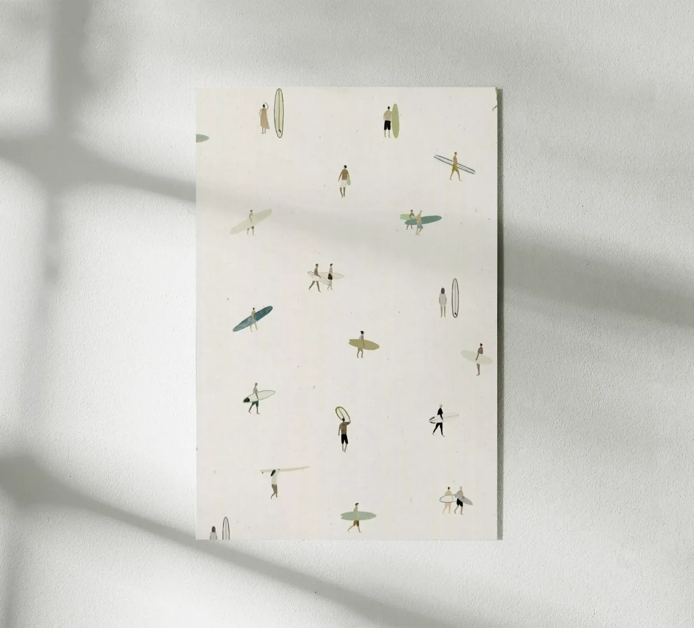 Tiny Surfers acryl van Isabelle Vandeplassche