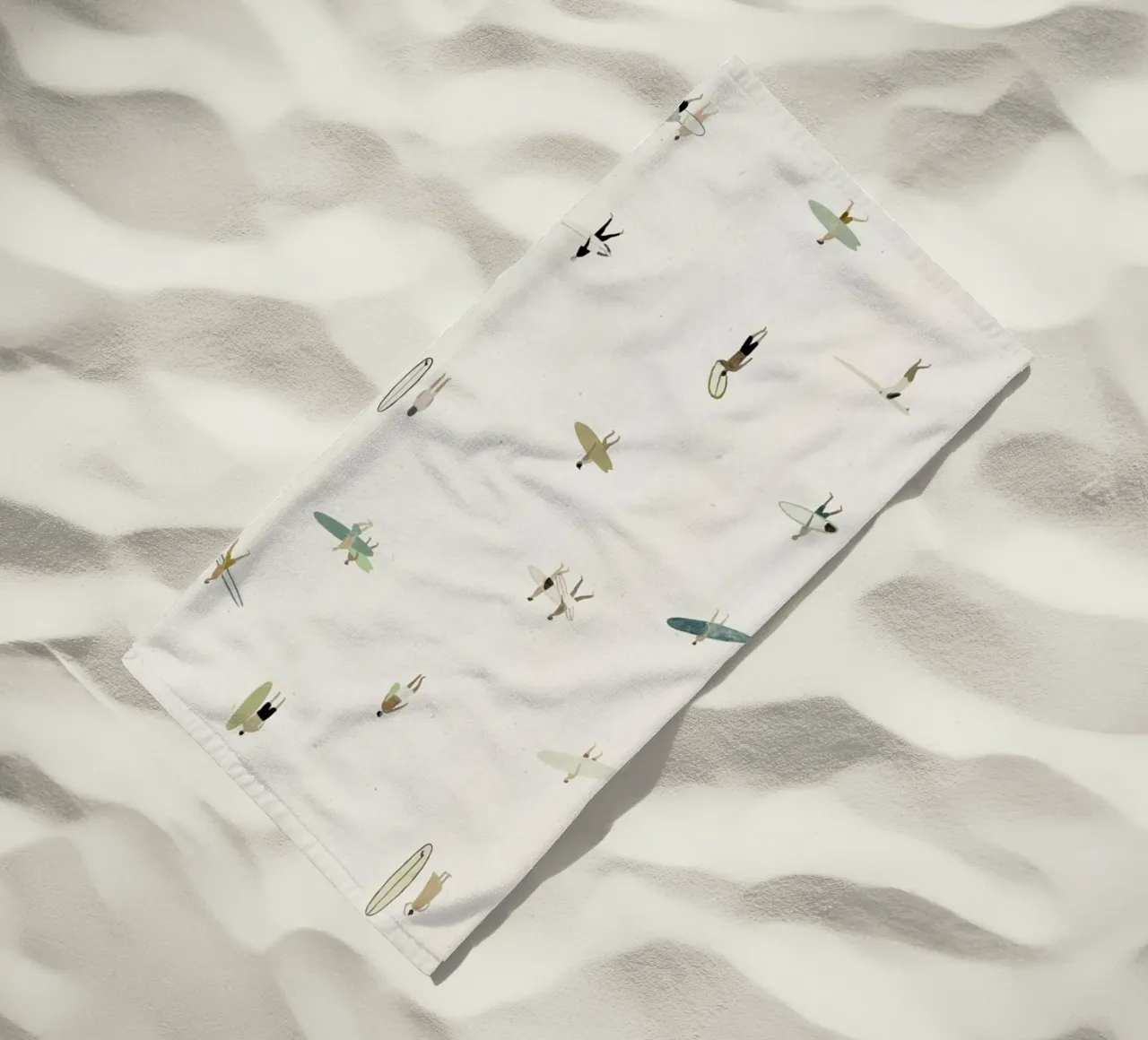 Tiny Surfers beach towel by Isabelle Vandeplassche