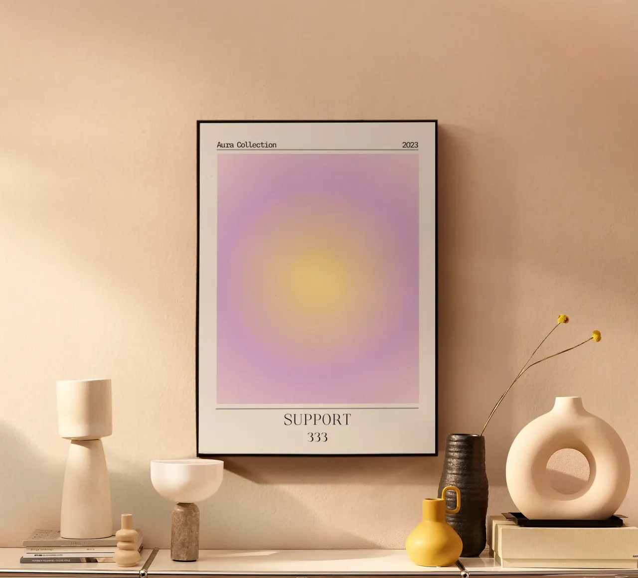 Collezione Aura 2023 - Supporto 333 Giallo Viola Gradiente alluminio dibond da homdeco