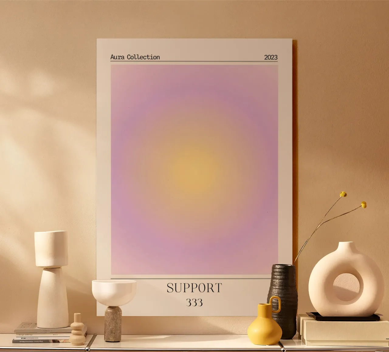 Collezione Aura 2023 - Supporto 333 Giallo Viola Gradiente alluminio dibond da homdeco
