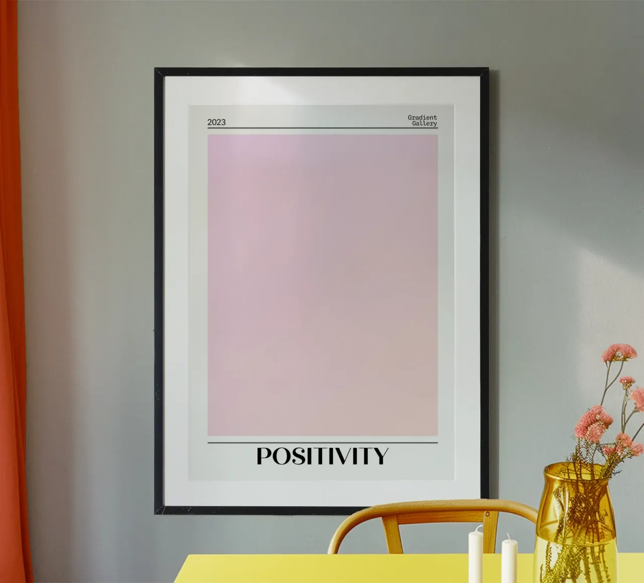 Gradient Gallery 2023 - Positiviteit Pastel Ombre Print hahnemühle van homdeco