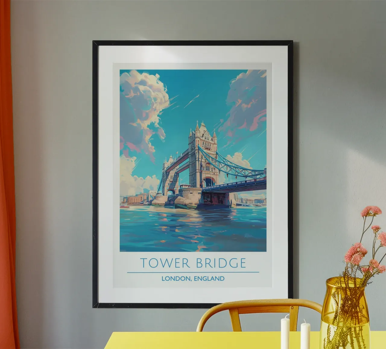 Ciò che immagini diventi - Stampa aura gradiente poster con telaio in legno da homdeco