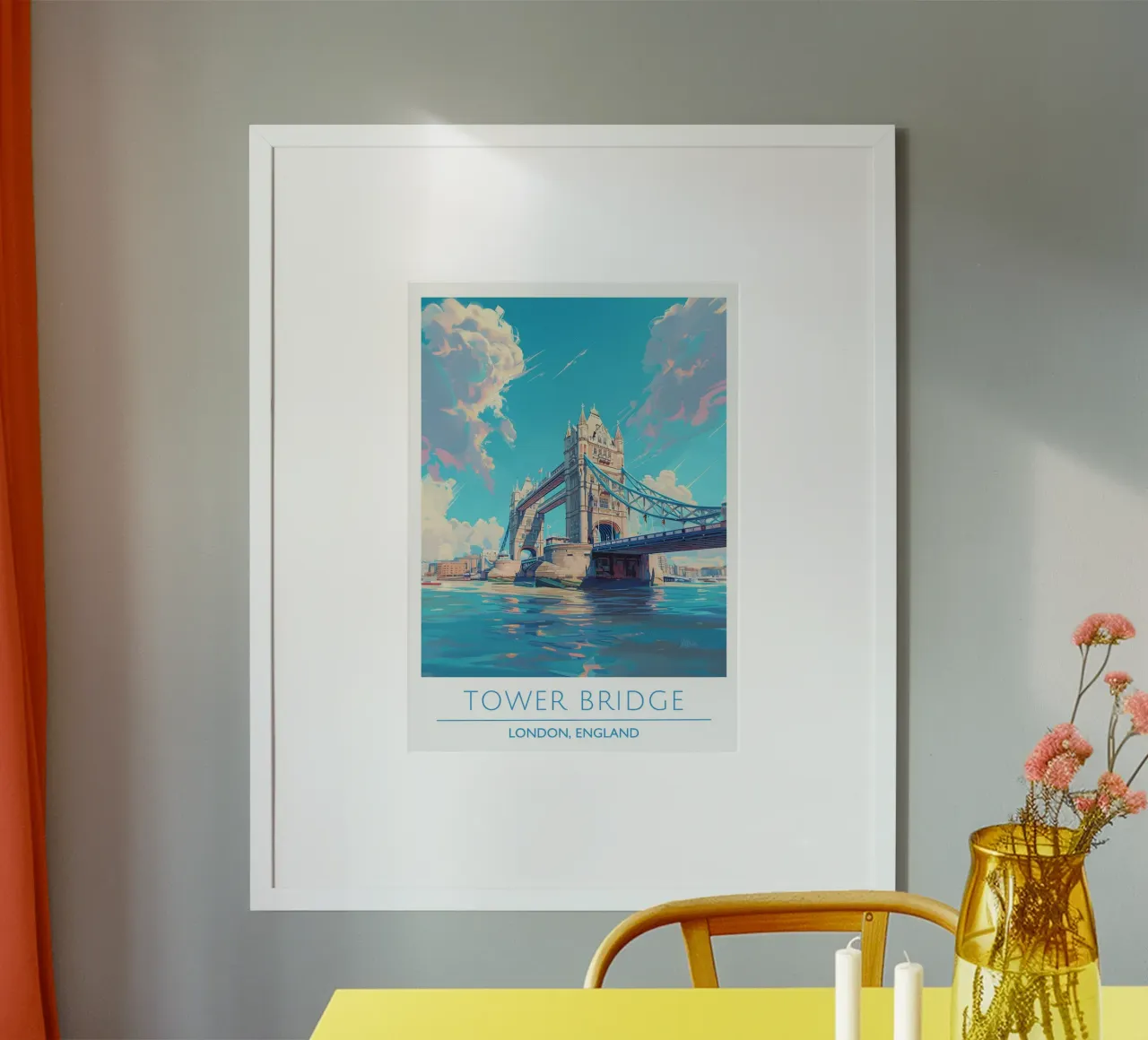 Ciò che immagini diventi - Stampa aura gradiente poster con telaio in legno da homdeco