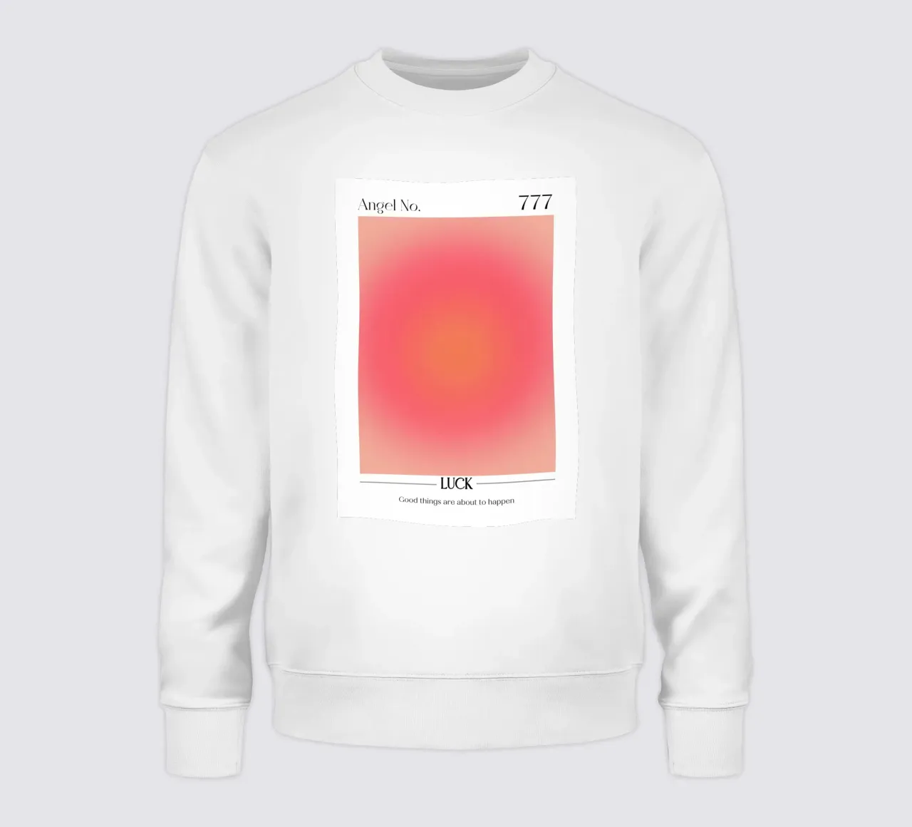 Engel Nummer 777 Aura Farbverlauf Druck - Glück & Positivität Sweatshirt von homdeco