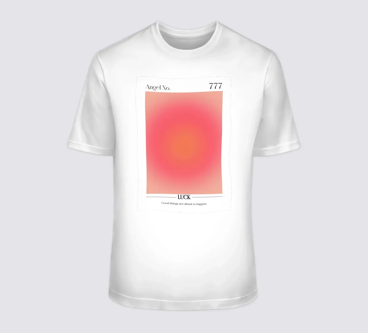 Angelo Numero 777 Aura Gradient Print - Fortuna e positività t-shirt da homdeco