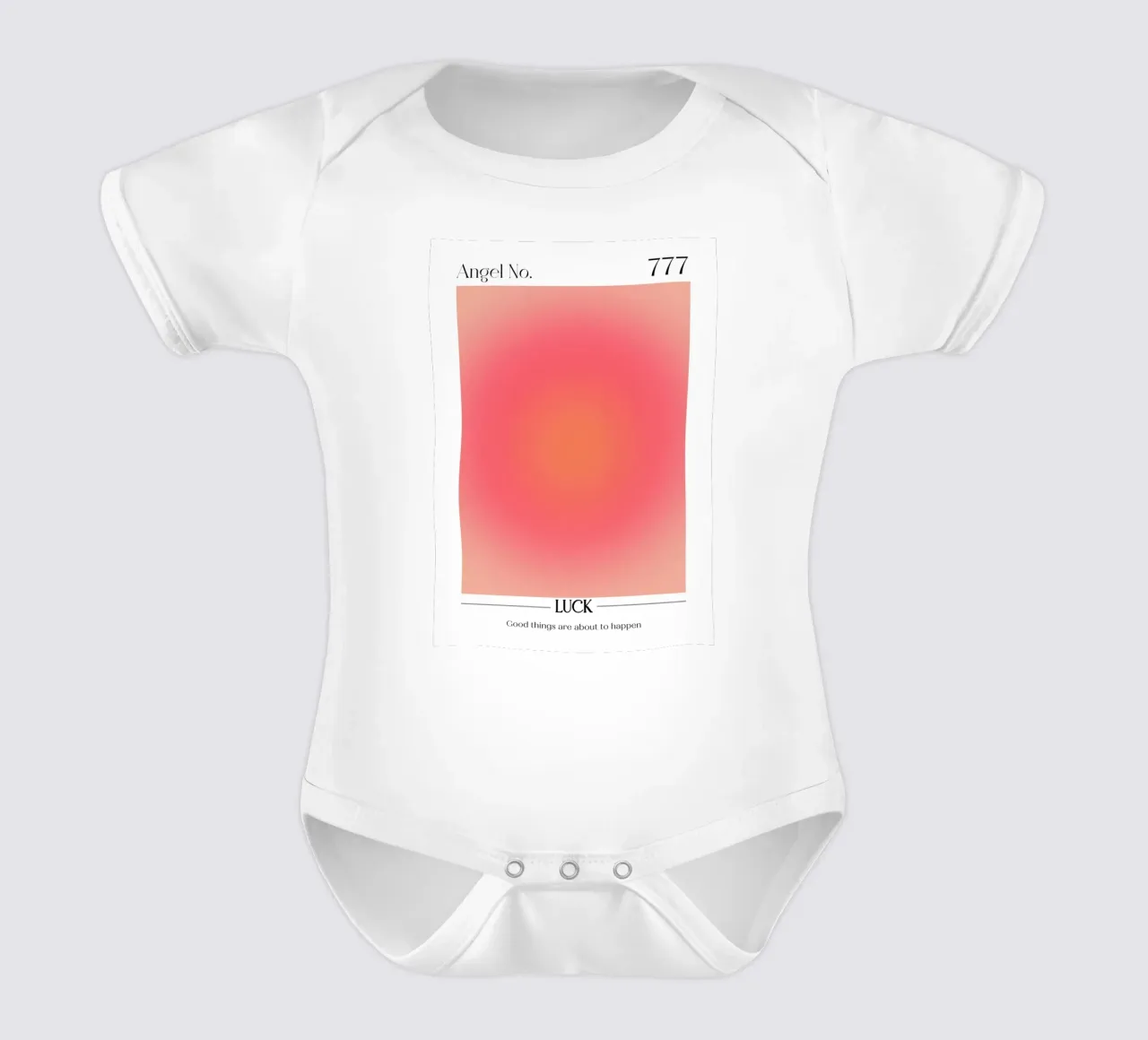 Angelo Numero 777 Aura Gradient Print - Fortuna e positività body neonato maniche corte da homdeco