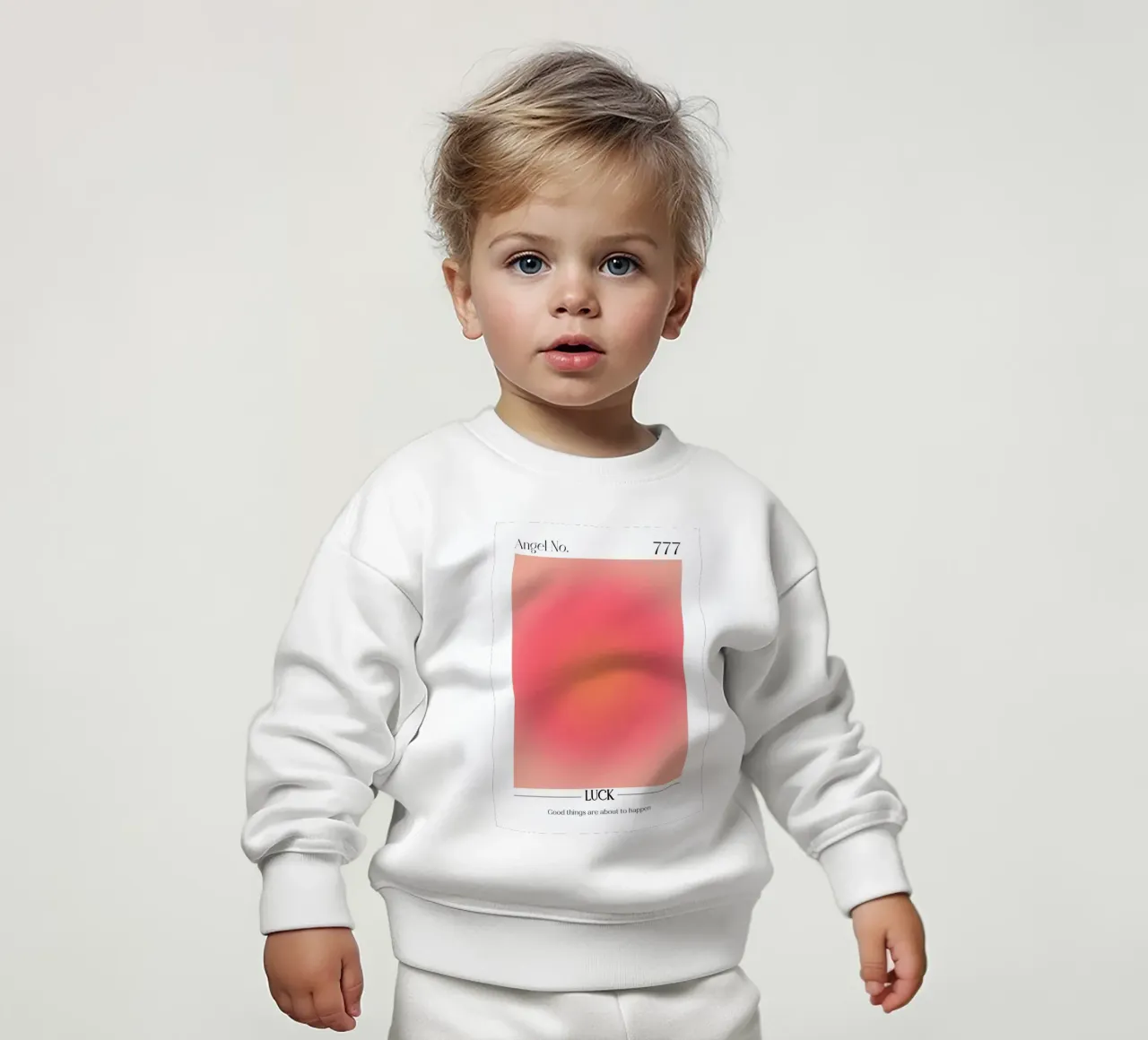 Angelo Numero 777 Aura Gradient Print - Fortuna e positività felpa neonato da homdeco