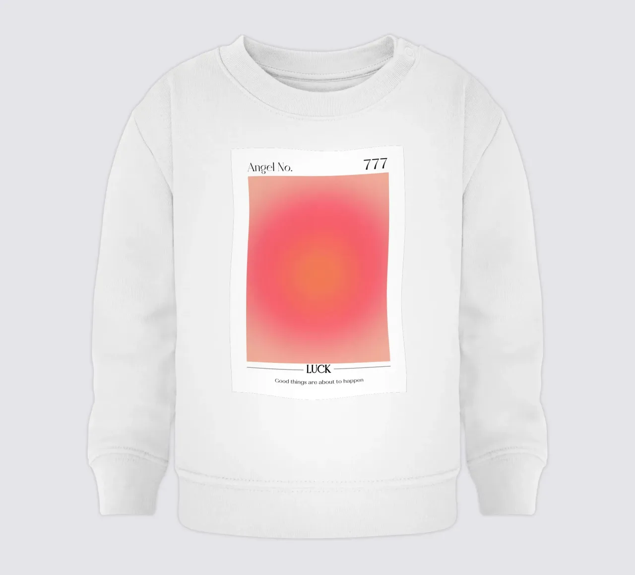Angelo Numero 777 Aura Gradient Print - Fortuna e positività felpa neonato da homdeco