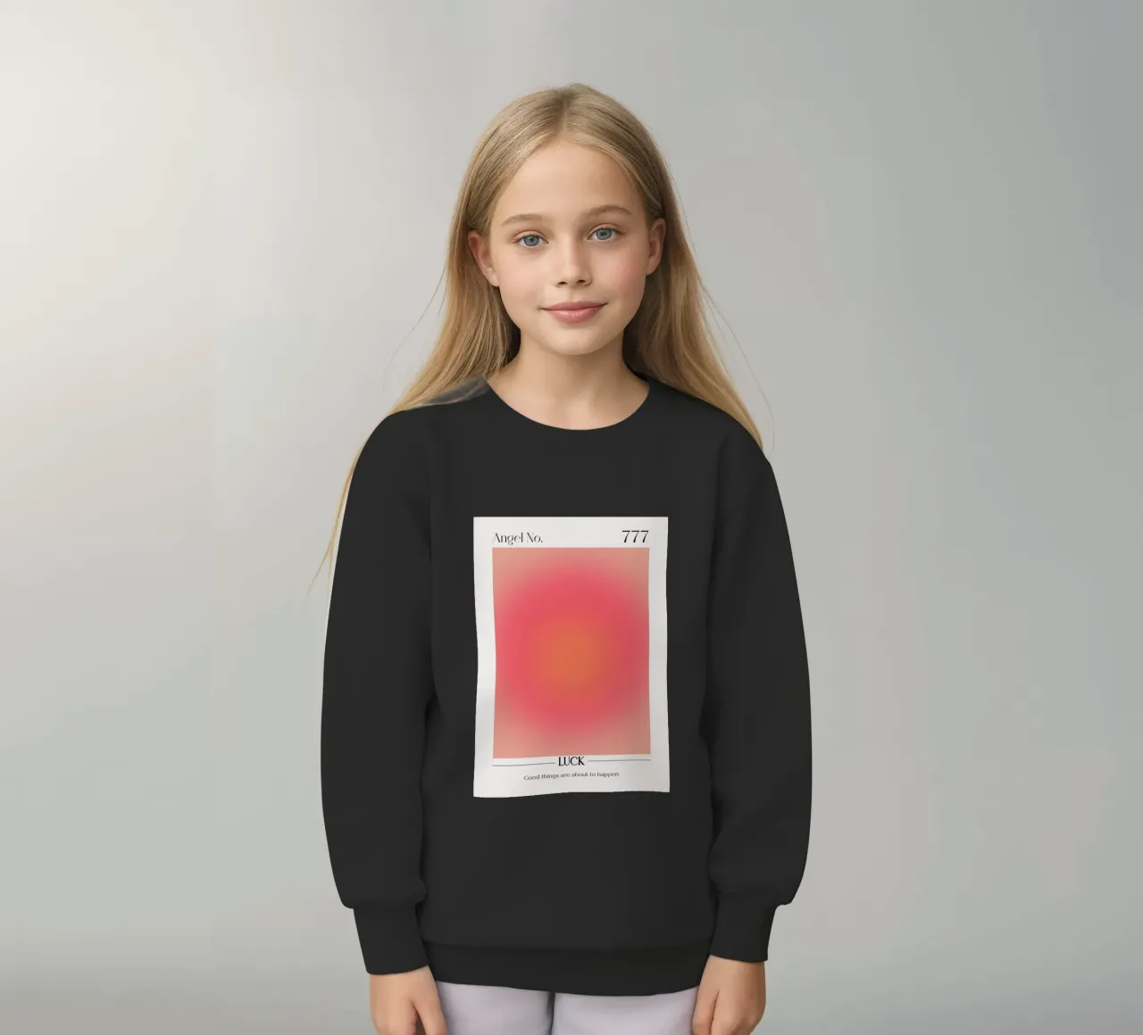 Angelo Numero 777 Aura Gradient Print - Fortuna e positività felpa bambino da homdeco