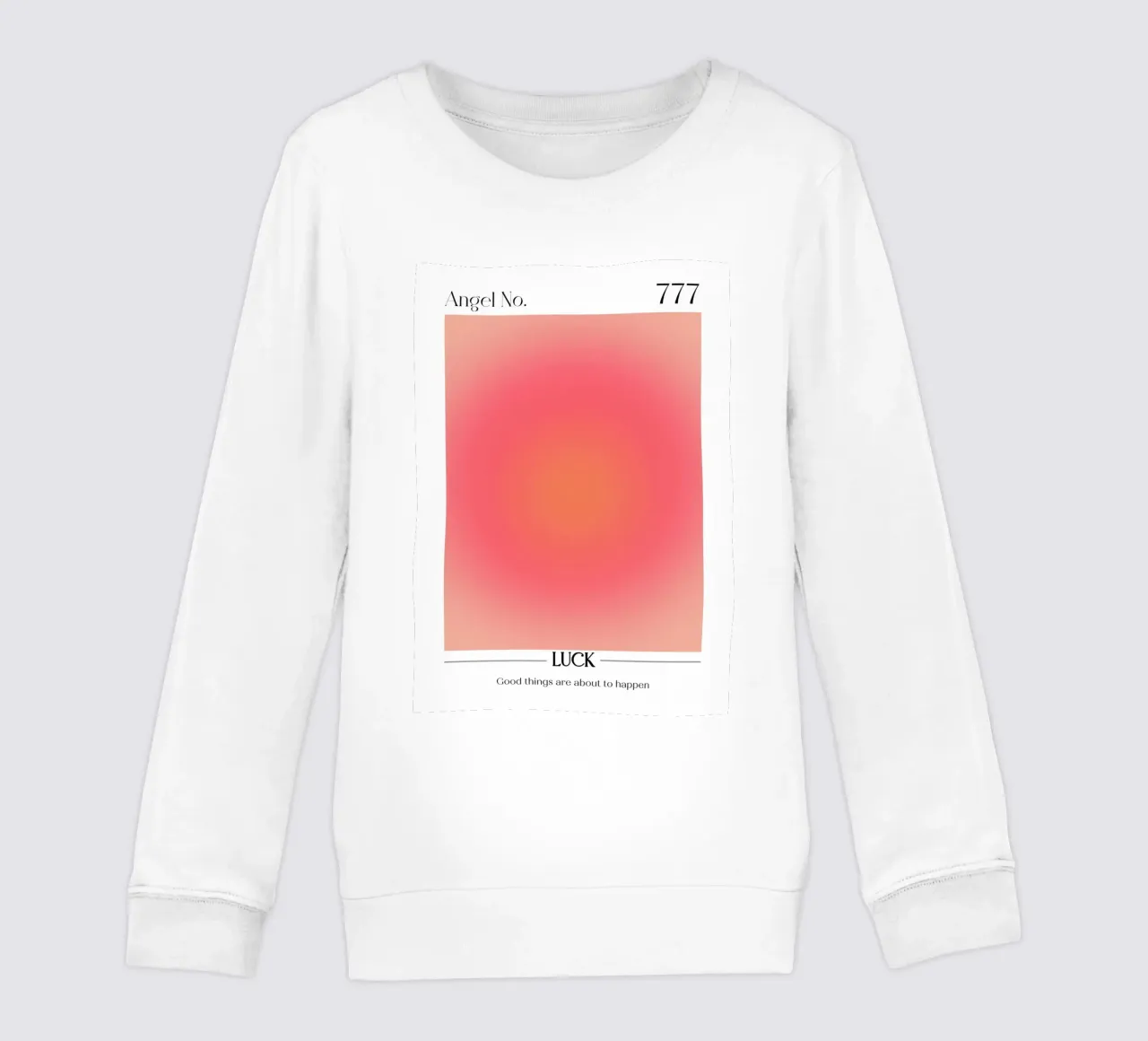 Angelo Numero 777 Aura Gradient Print - Fortuna e positività felpa bambino da homdeco