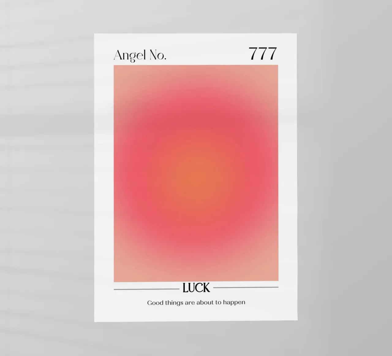 Angelo Numero 777 Aura Gradient Print - Fortuna e positività pellicola backlit da homdeco
