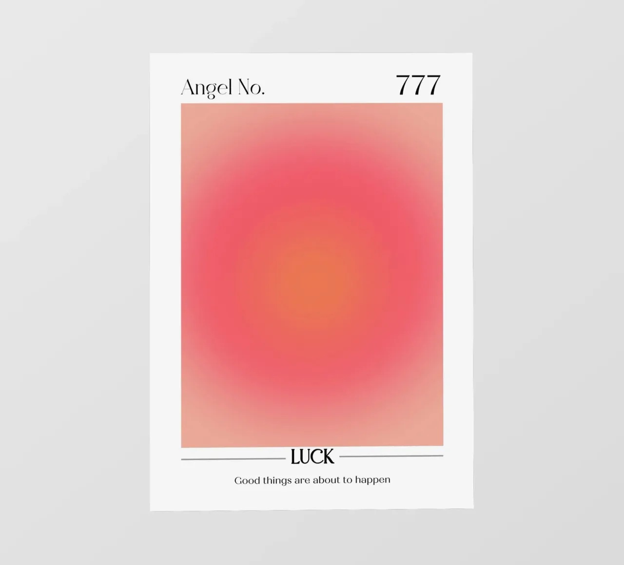 Angelo Numero 777 Aura Gradient Print - Fortuna e positività pellicola backlit da homdeco