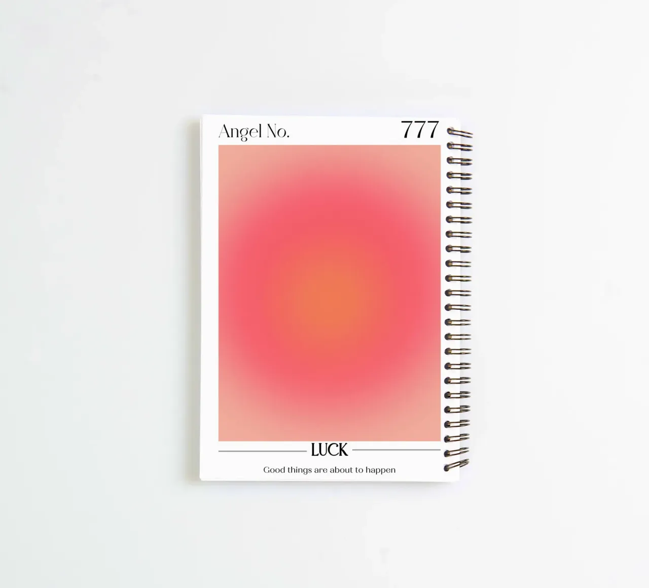 Angelo Numero 777 Aura Gradient Print - Fortuna e positività diario ad anelli da homdeco