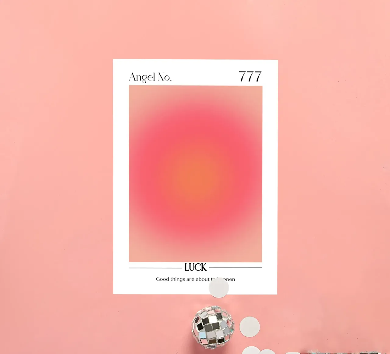 Angelo Numero 777 Aura Gradient Print - Fortuna e positività adesivo da homdeco