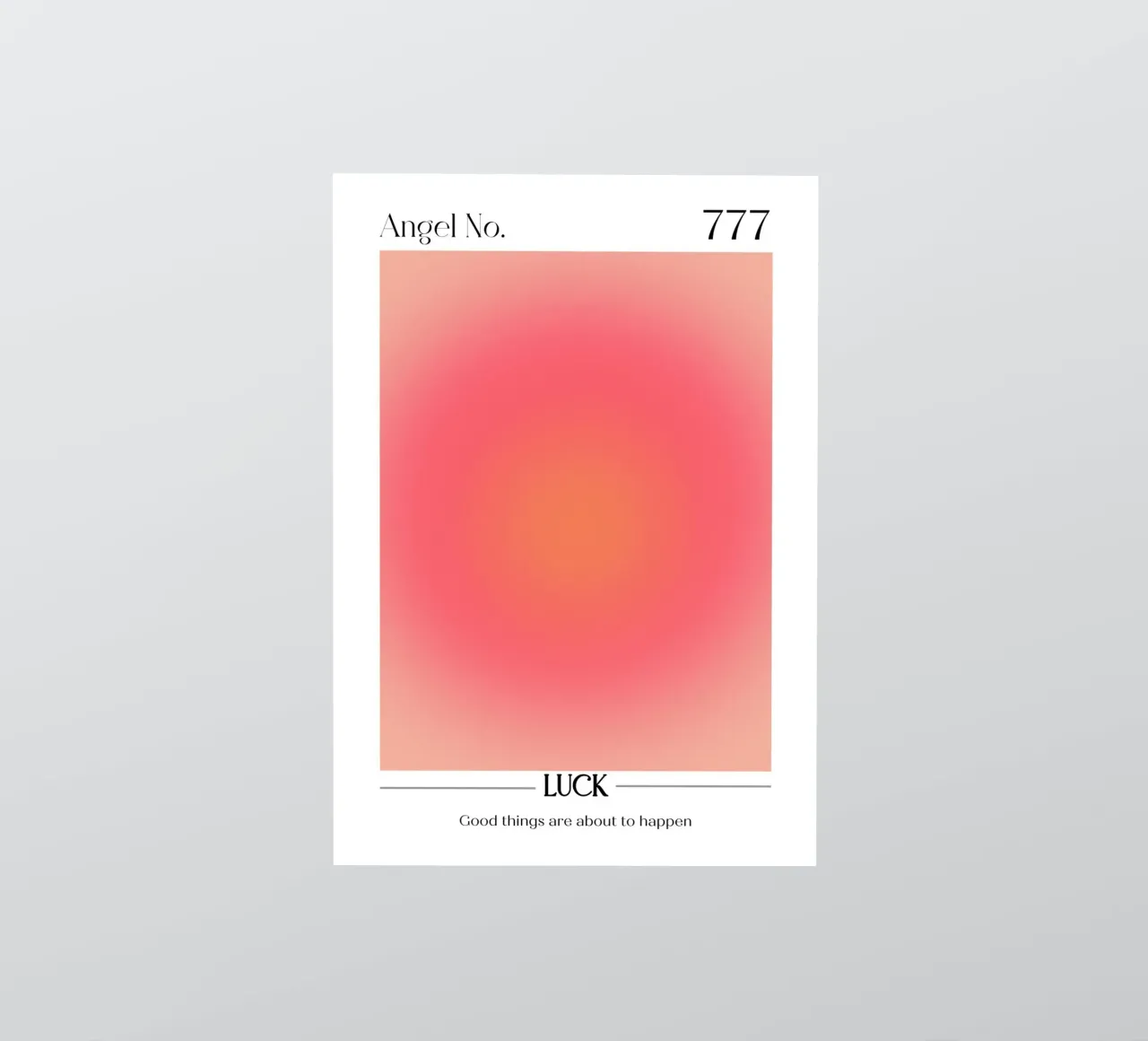Angelo Numero 777 Aura Gradient Print - Fortuna e positività adesivo da homdeco