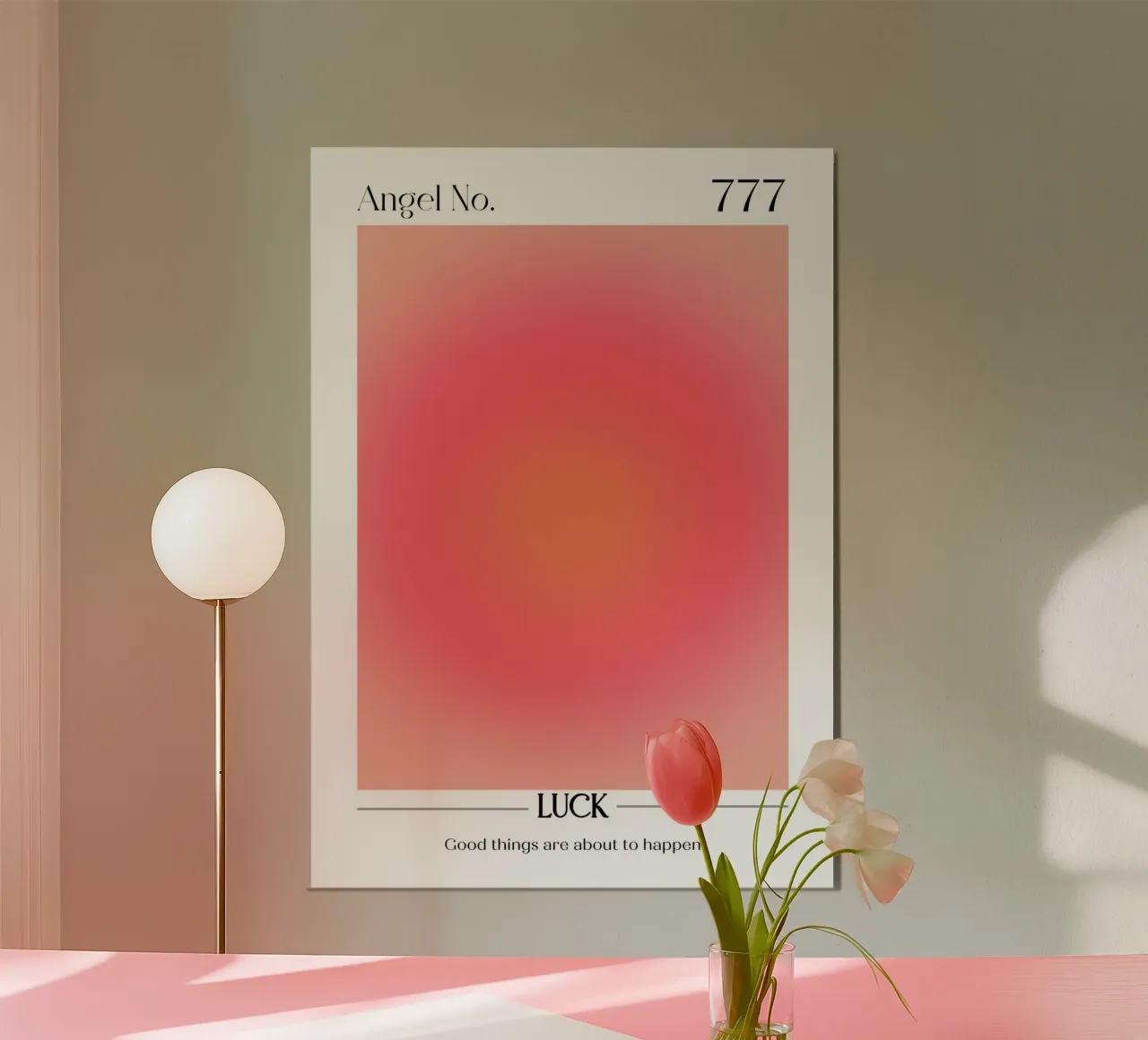 Angelo Numero 777 Aura Gradient Print - Fortuna e positività alluminio dibond da homdeco