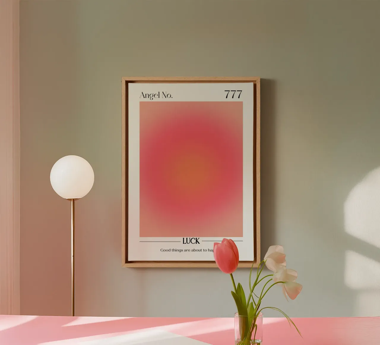 Angelo Numero 777 Aura Gradient Print - Fortuna e positività tela da homdeco