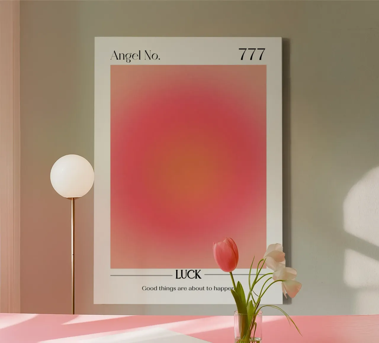 Angelo Numero 777 Aura Gradient Print - Fortuna e positività tela da homdeco