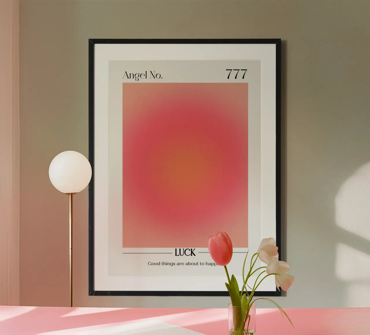 Angelo Numero 777 Aura Gradient Print - Fortuna e positività carta hahnemühle da homdeco