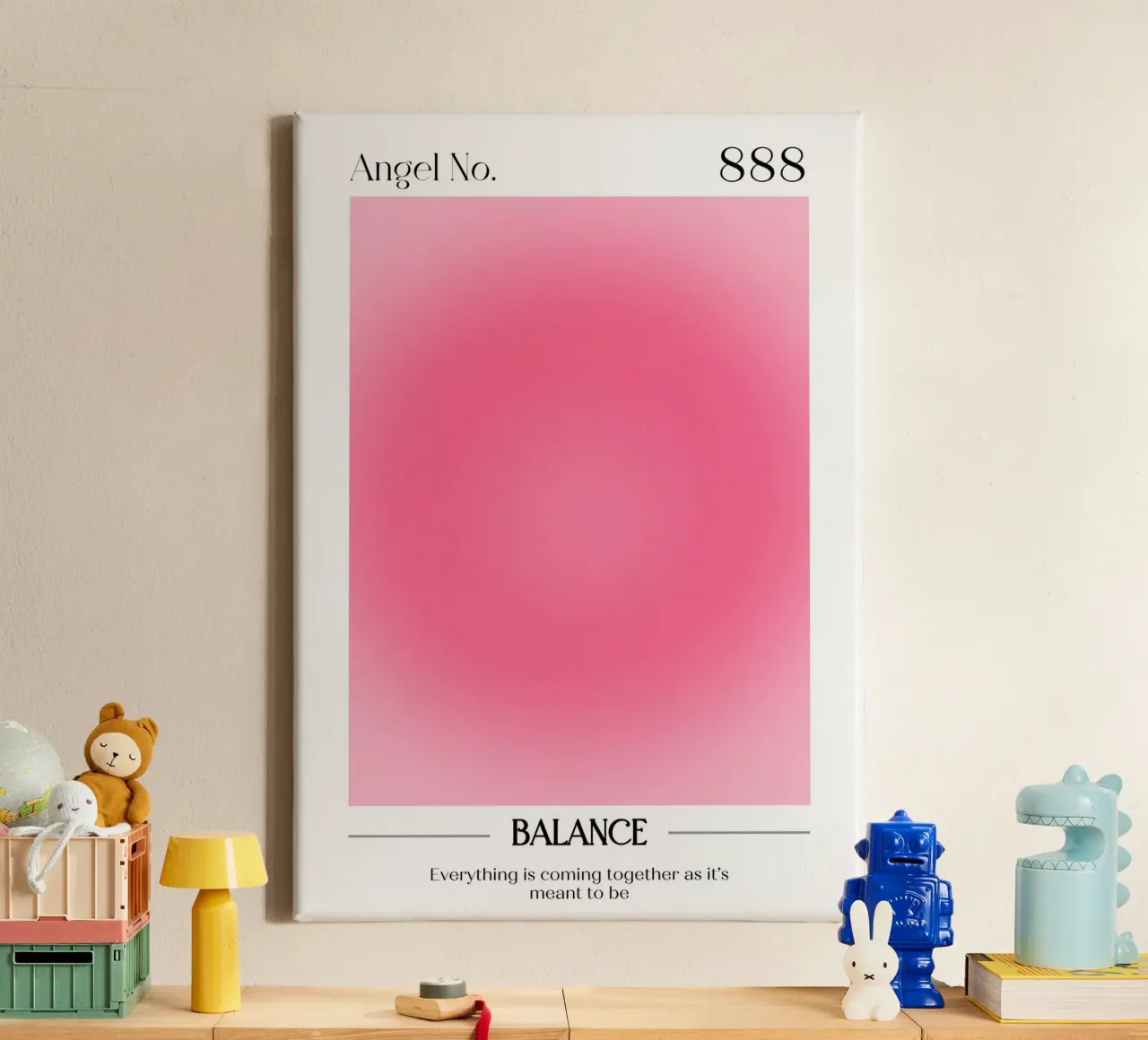 Angelo Numero 888 Aura Gradient Print - Equilibrio e flusso tela da homdeco
