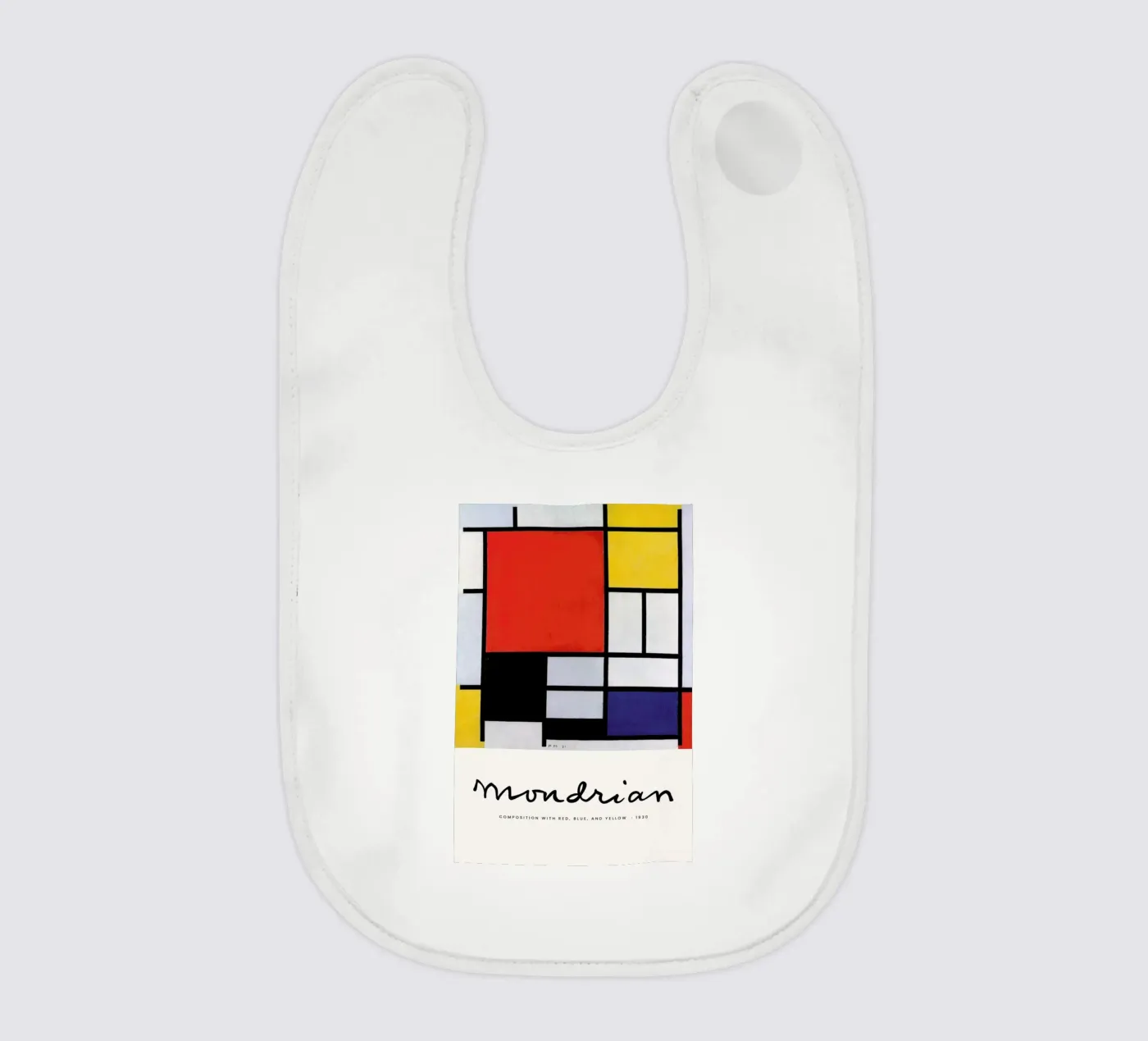Mondrian - Signed Composition 5 baby slabbetje van Vintage by JUNIQE