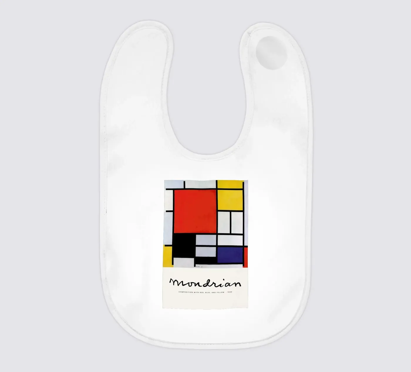 Mondrian - Signed Composition 5 baby slabbetje van Vintage by JUNIQE