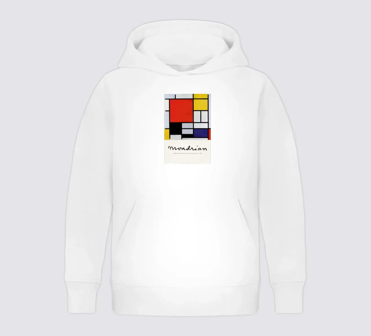 Mondrian - Signed Composition 5 felpa bambino con cappuccio da Vintage by JUNIQE