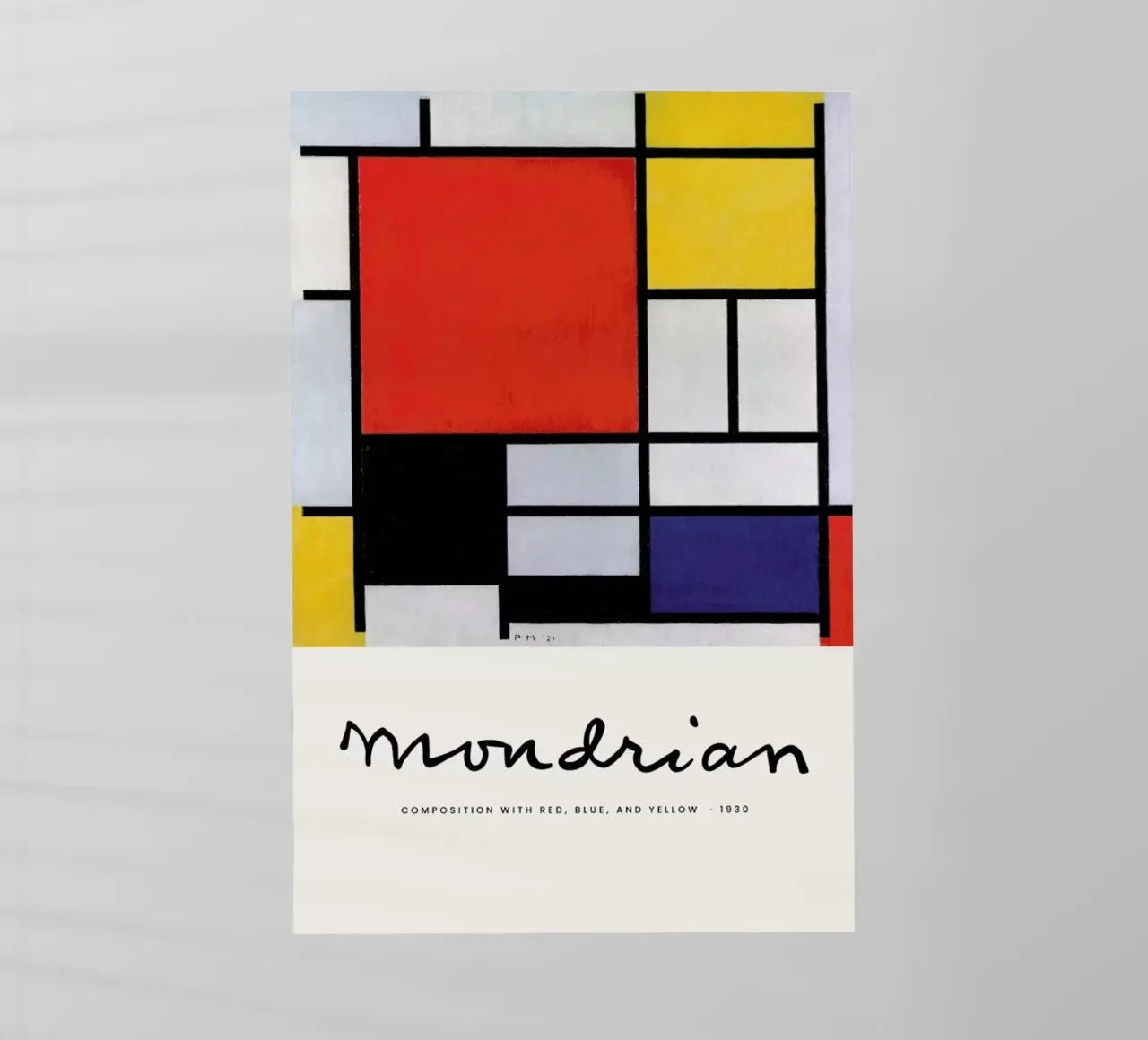 Mondrian - Signed Composition 5 pellicola backlit da Vintage by JUNIQE
