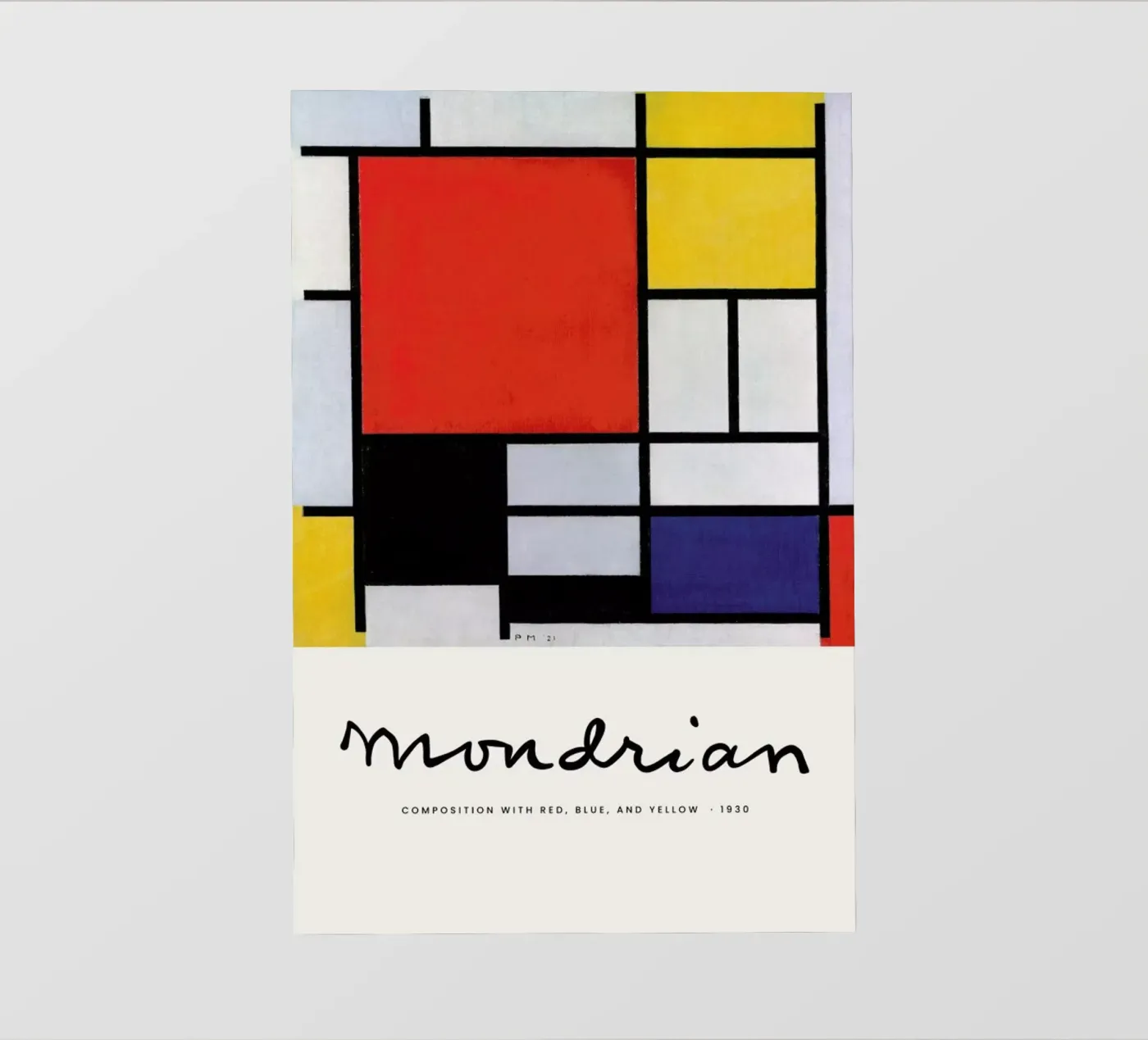 Mondrian - Signed Composition 5 pellicola backlit da Vintage by JUNIQE