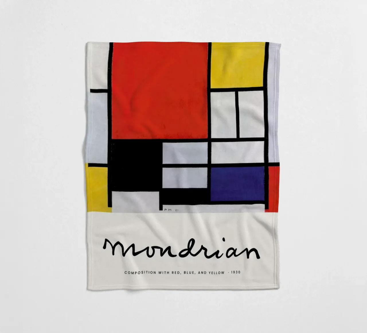 Mondrian - Signed Composition 5 coperta in pile da Vintage by JUNIQE