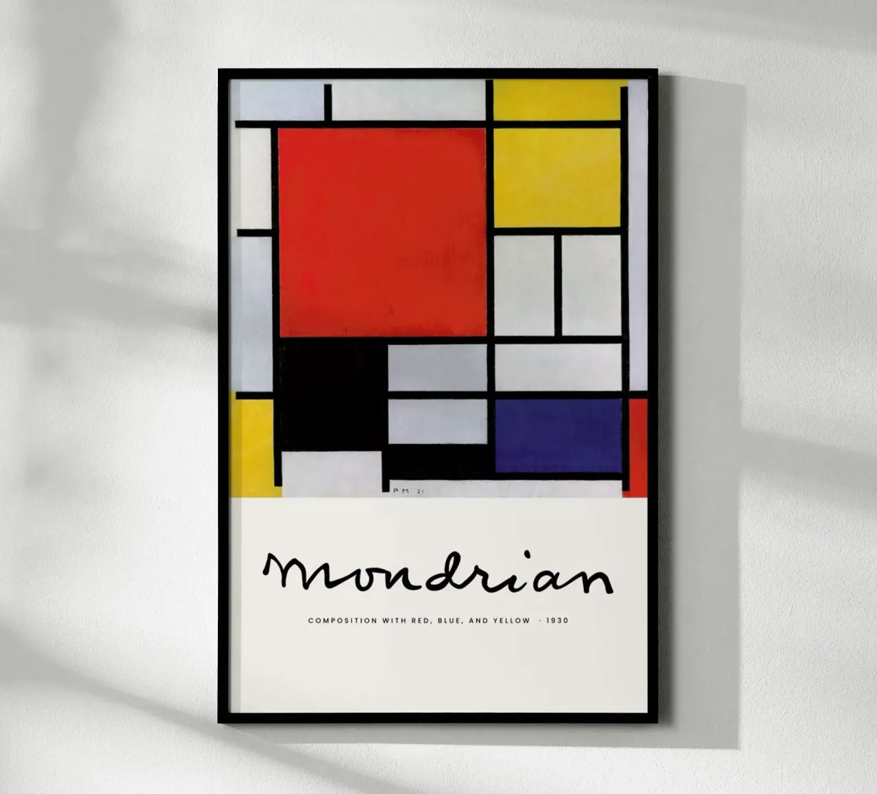 Mondrian - Signed Composition 5 carta hahnemühle da Vintage by JUNIQE