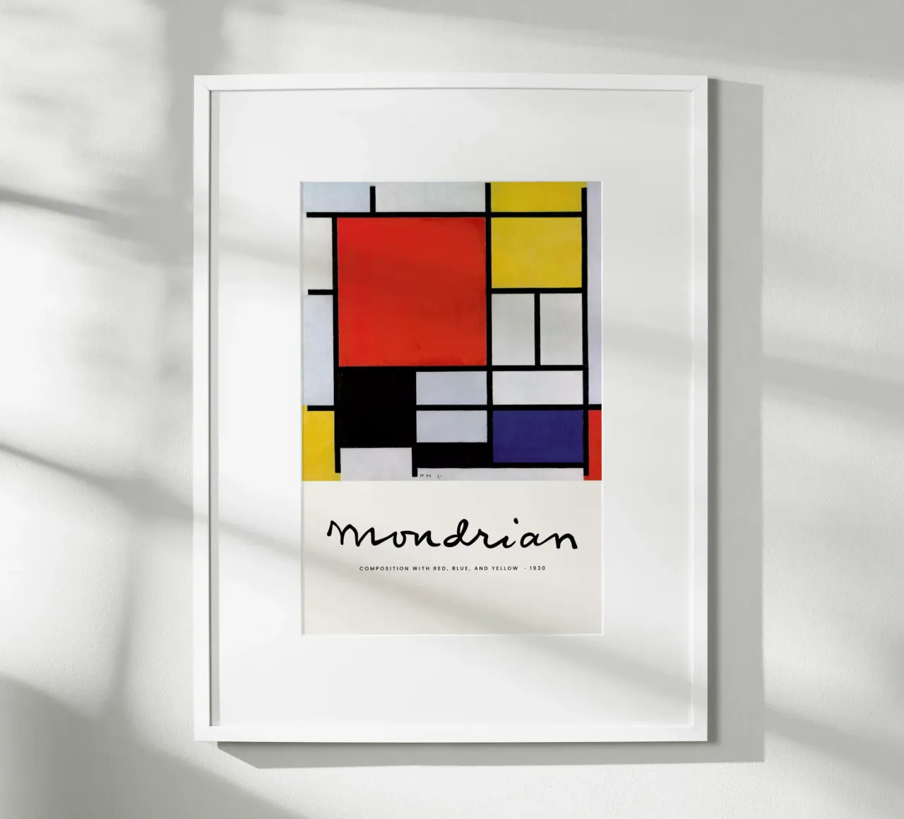 Mondrian - Signed Composition 5 carta hahnemühle da Vintage by JUNIQE