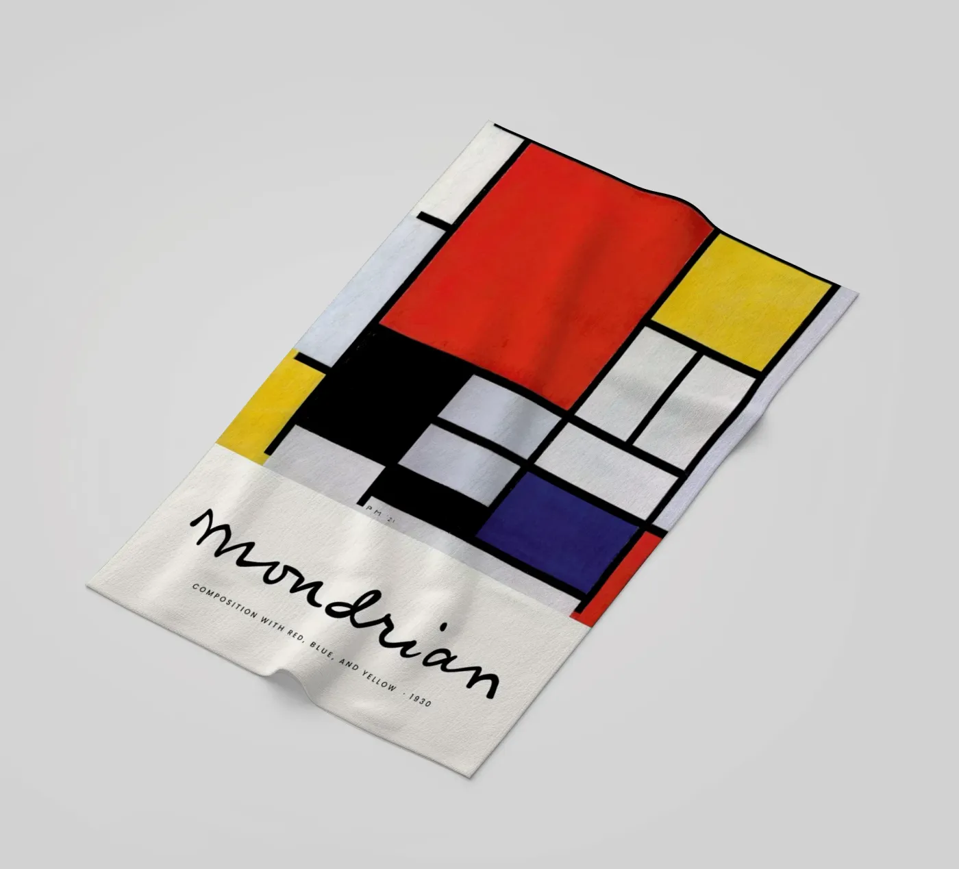Mondrian - Signed Composition 5 telo mare da Vintage by JUNIQE