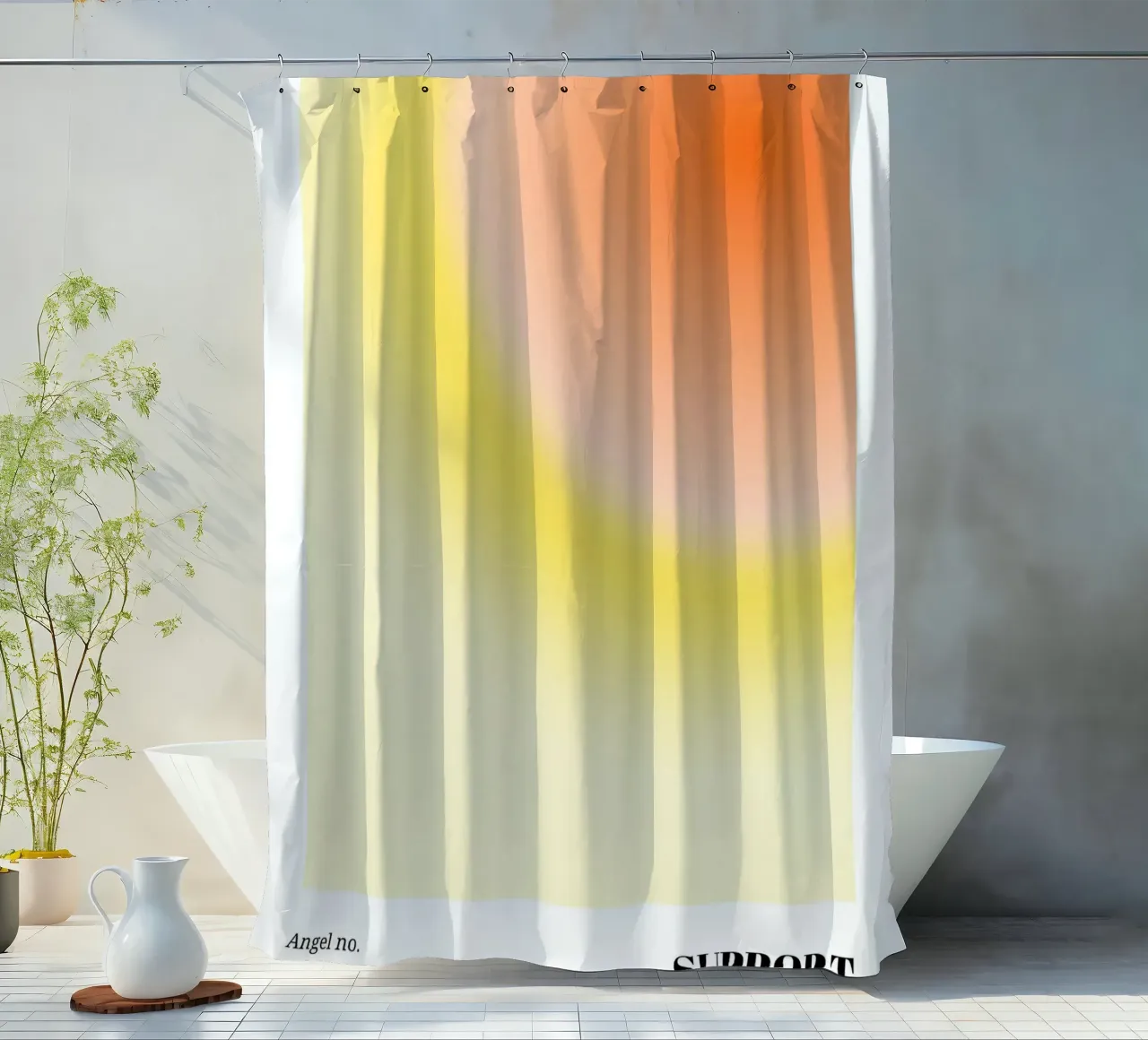 Angel No. 333 Support Aura Print - Warm Gradient Art shower curtain by homdeco