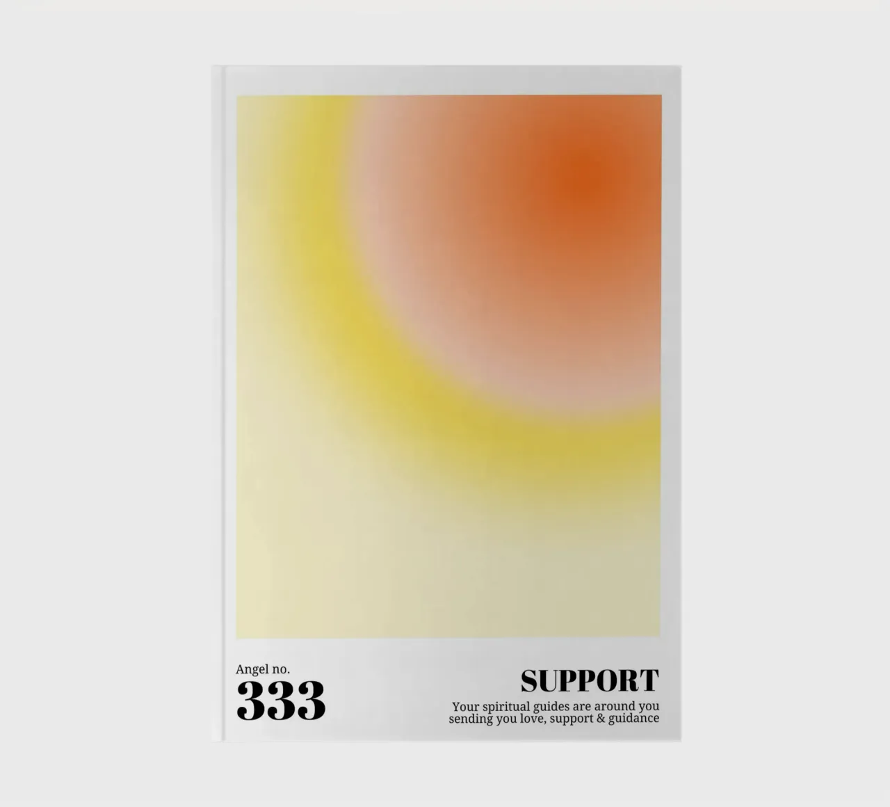 Angel No. 333 Support Aura Print - Warm Gradient Art notebook by homdeco